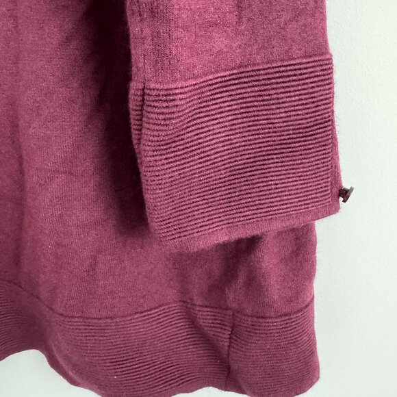 Evolution By Cyrus Burgundy 3/4 Sleeve Open Front Cardigan Sweater Size S - Picture 7 of 7
